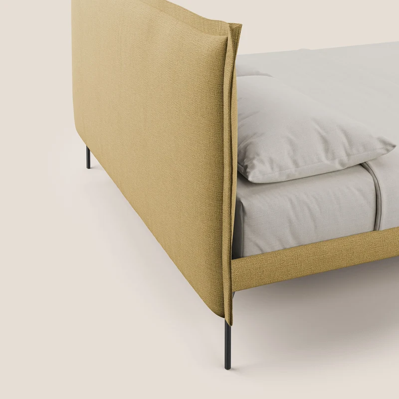 Eric lit rembourré au design minimaliste en tissu imperméable T14 jaune