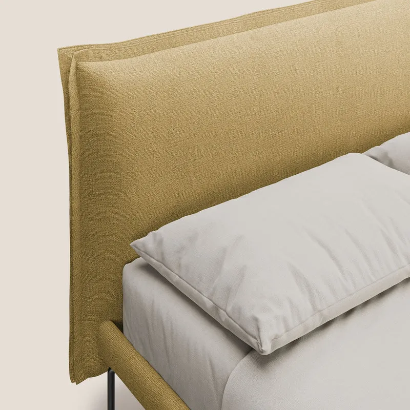 Eric lit rembourré au design minimaliste en tissu imperméable T14 jaune
