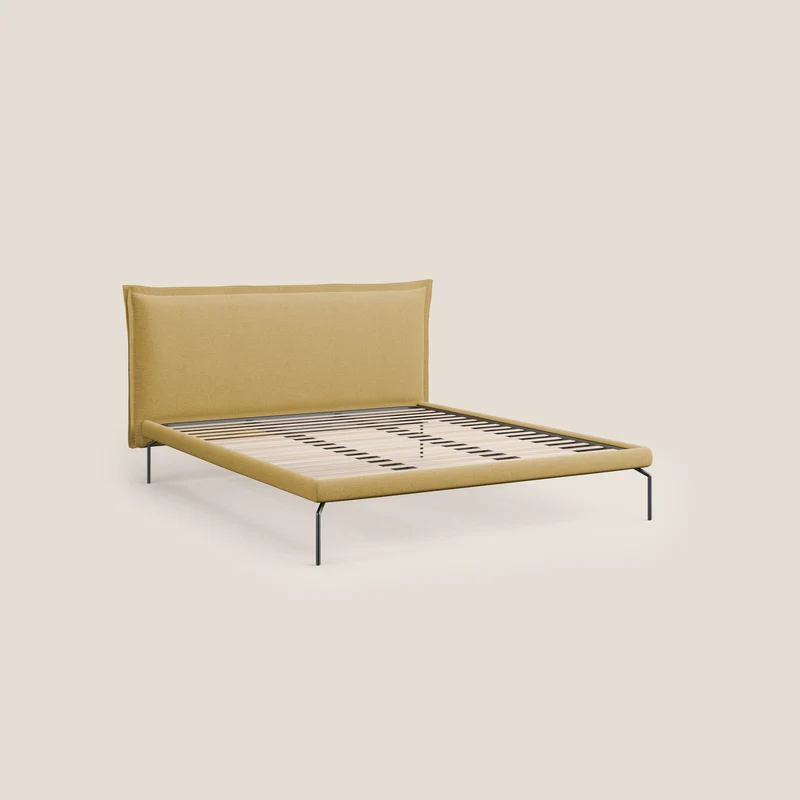 Eric lit rembourré au design minimaliste en tissu imperméable T14 jaune