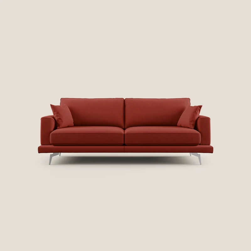 Dorian canapé moderne en tissu doux anti-tache T05 rouge
