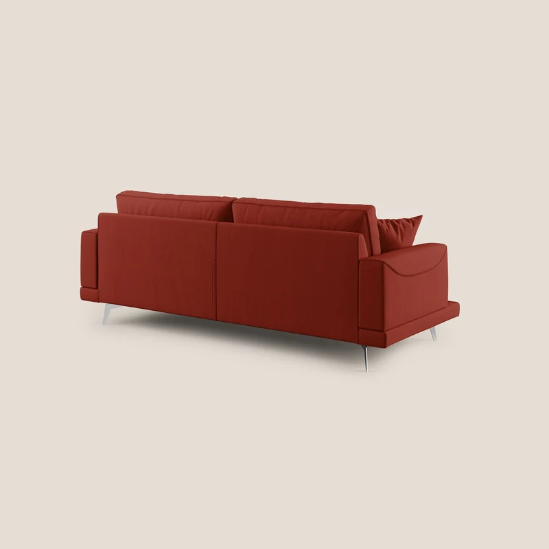 Dorian canapé moderne en tissu doux anti-tache T05 rouge