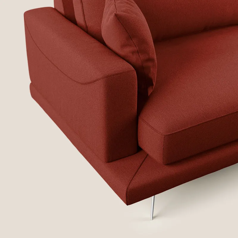 Dorian canapé moderne en tissu doux anti-tache T05 rouge