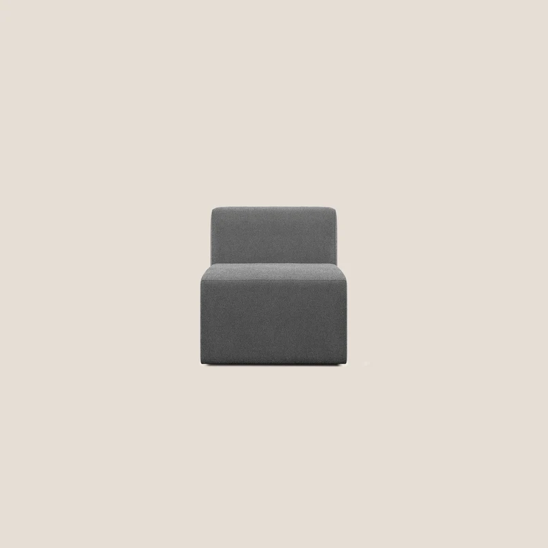Nettuno module de fauteuil central en bouclette douce T07 anthracite