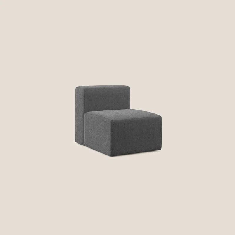 Nettuno module de fauteuil central en bouclette douce T07 anthracite