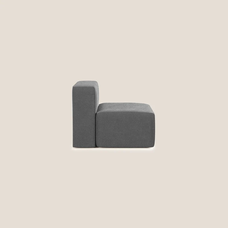 Nettuno module de fauteuil central en bouclette douce T07 anthracite