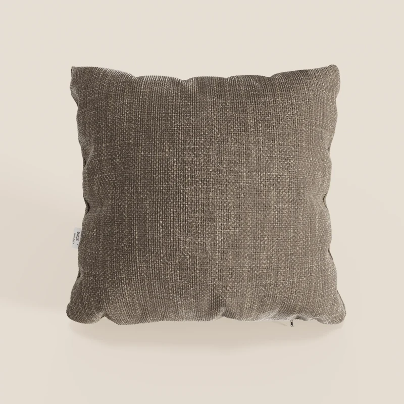 Coussin Lyon disponible en plusieurs couleurs, fabriqué en tissu tressé souple imperméable T06 marron