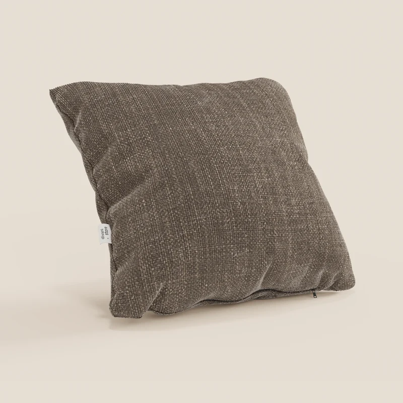 Coussin Lyon disponible en plusieurs couleurs, fabriqué en tissu tressé souple imperméable T06 marron