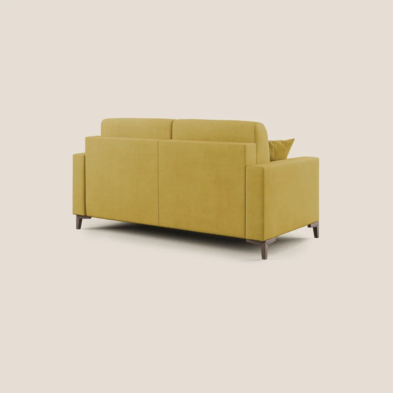 Kafka canapé lit convertible en tissu doux imperméable T02 jaune