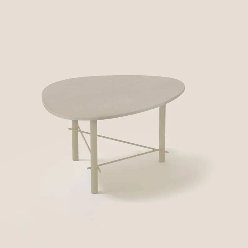 Cookie table basse de salon en laminam terre di matera chanvre