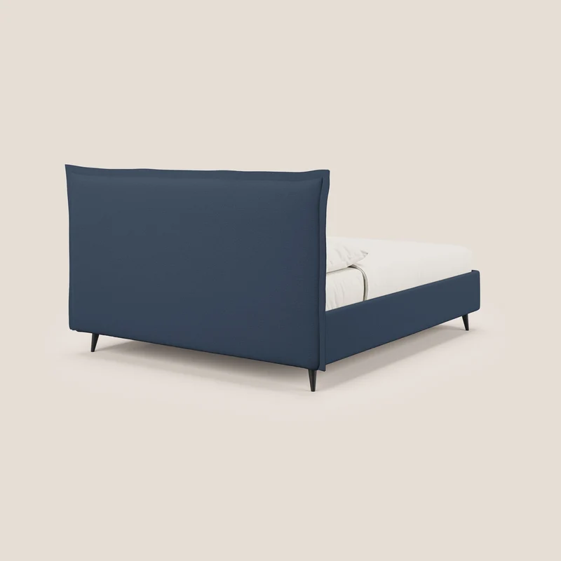 Hans lit rembourré avec coffre au style minimaliste en tissu imperméable T19 bleu