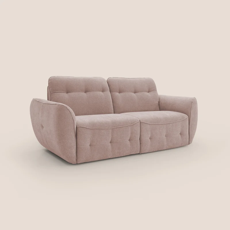 Cerbero canapé 2 ou 3 places en bouclette douce imperméable T07 rose