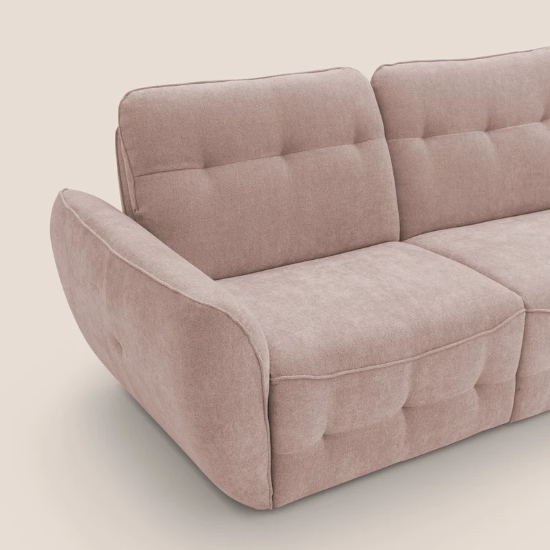 Cerbero canapé 2 ou 3 places en bouclette douce imperméable T07 rose