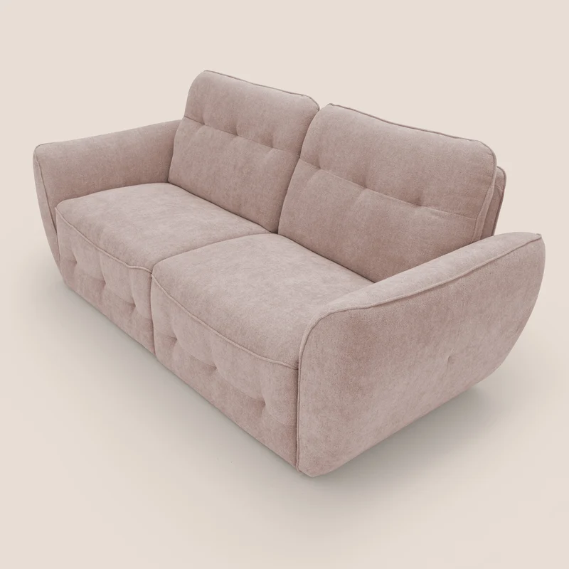 Cerbero canapé 2 ou 3 places en bouclette douce imperméable T07 rose