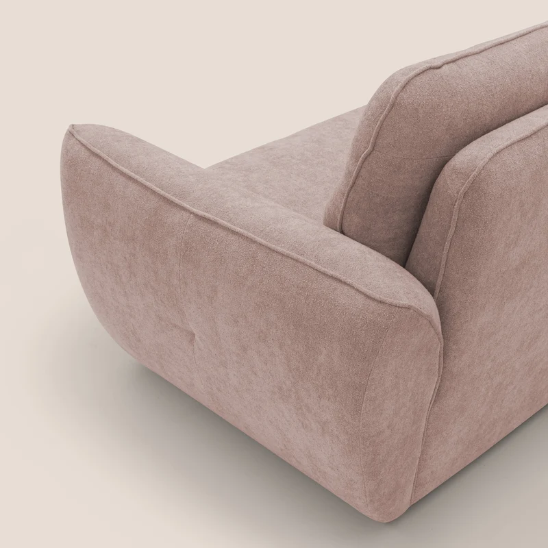 Cerbero canapé 2 ou 3 places en bouclette douce imperméable T07 rose