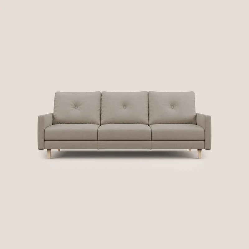 Matisse canapé 3 assises coulissantes et dossier en duvet d'oie en tissu détachable T17 beige