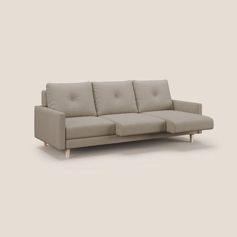 Matisse canapé 3 assises coulissantes et dossier en duvet d'oie en tissu détachable T17 beige