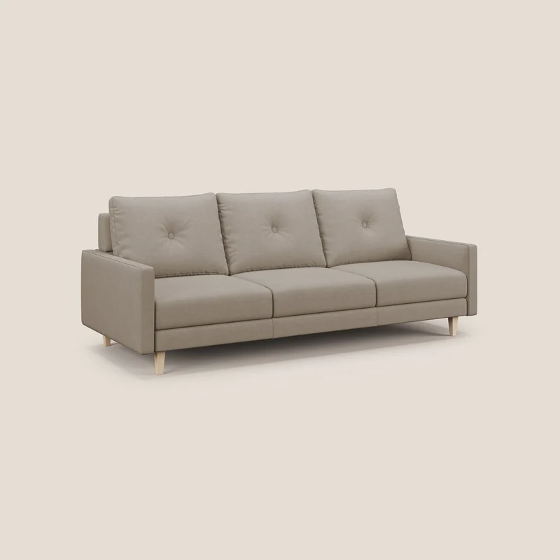 Matisse canapé 3 assises coulissantes et dossier en duvet d'oie en tissu détachable T17 beige