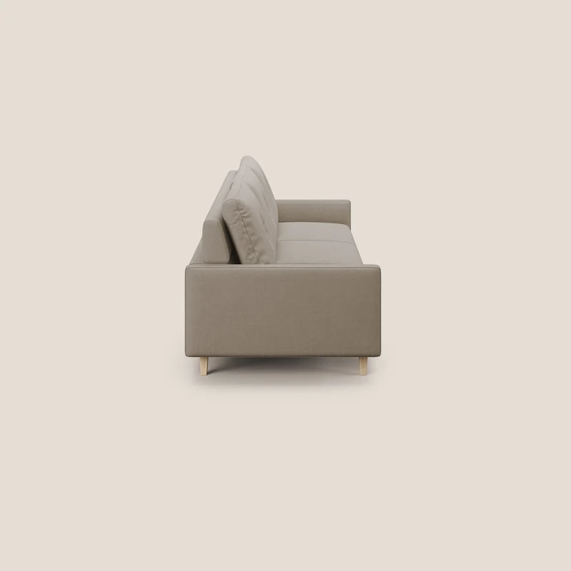 Matisse canapé 3 assises coulissantes et dossier en duvet d'oie en tissu détachable T17 beige