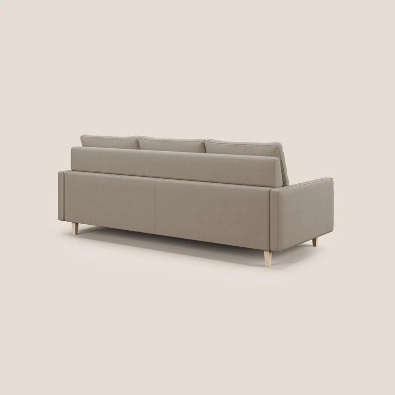 Matisse canapé 3 assises coulissantes et dossier en duvet d'oie en tissu détachable T17 beige