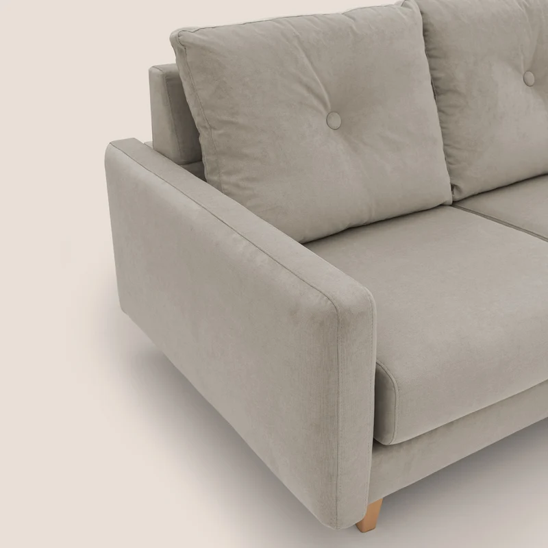 Matisse canapé 3 assises coulissantes et dossier en duvet d'oie en tissu détachable T17 beige