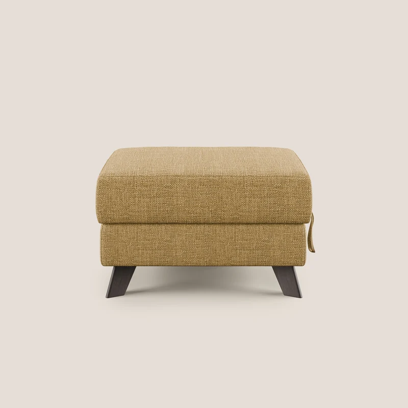 Moon Pouf coffre aux pieds hauts en tissu doux entrelacé soft-touch imperméable T06 jaune