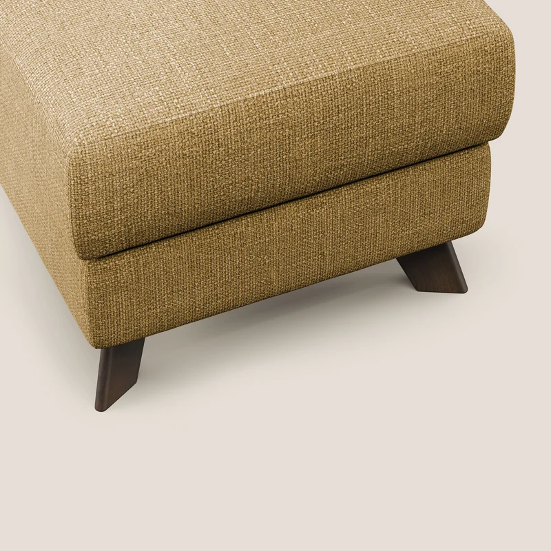 Moon Pouf coffre aux pieds hauts en tissu doux entrelacé soft-touch imperméable T06 jaune