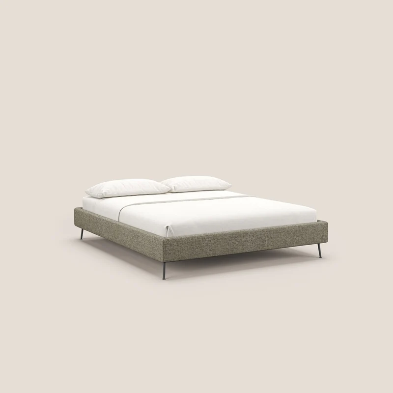 Steve sommier avec pieds hauts en tissu imperméable T10 Taupe tortora
