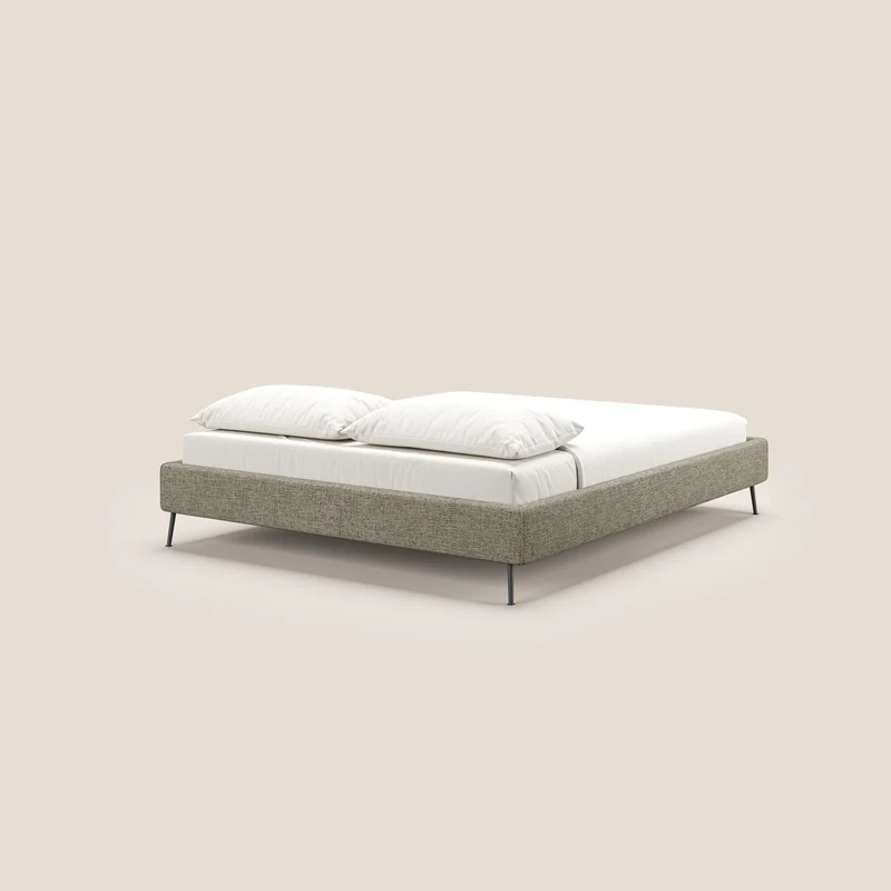 Steve sommier avec pieds hauts en tissu imperméable T10 Taupe tortora