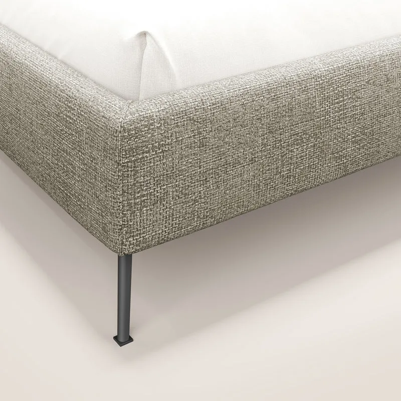 Steve sommier avec pieds hauts en tissu imperméable T10 Taupe tortora