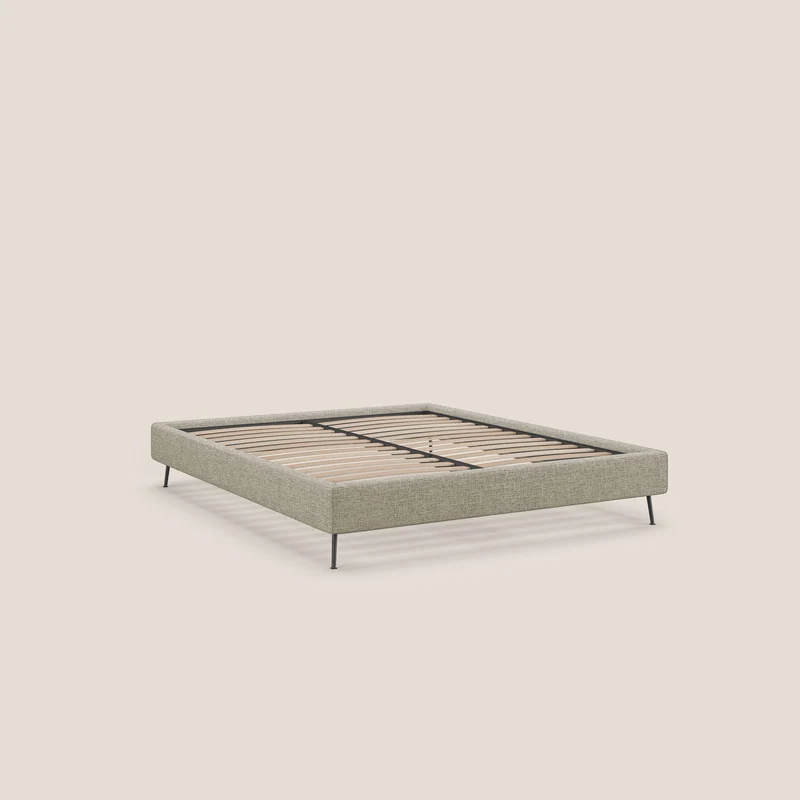 Steve sommier avec pieds hauts en tissu imperméable T10 Taupe tortora