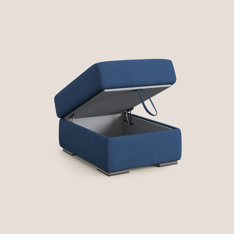 Sun pouf coffre en tissu imperméable T02 bleu