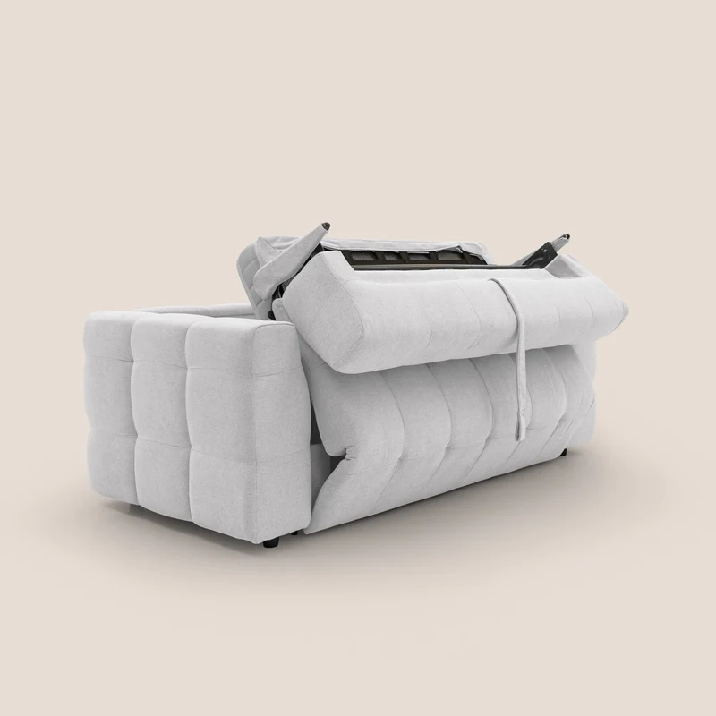 Tender Canapé convertible avec matelas H14 cm en bouclette imperméable T07 blanc