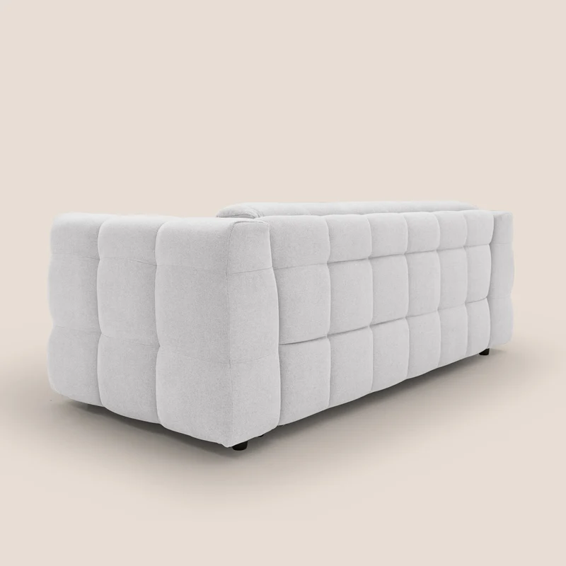 Tender Canapé convertible avec matelas H14 cm en bouclette imperméable T07 blanc