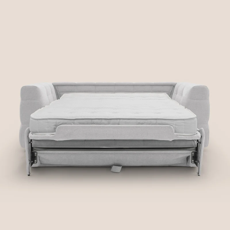 Tender Canapé convertible avec matelas H14 cm en bouclette imperméable T07 blanc