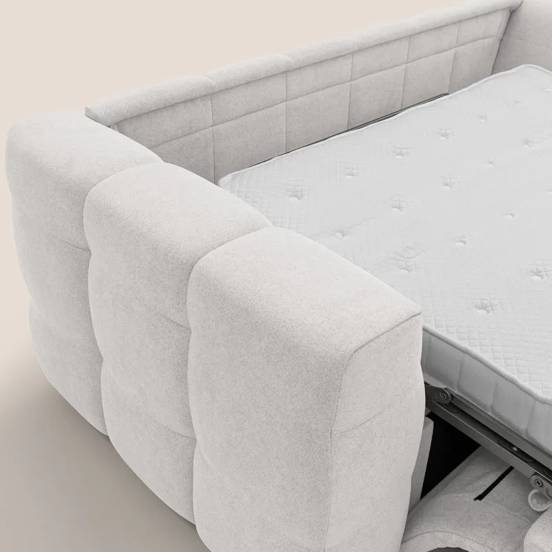 Tender Canapé convertible avec matelas H14 cm en bouclette imperméable T07 blanc