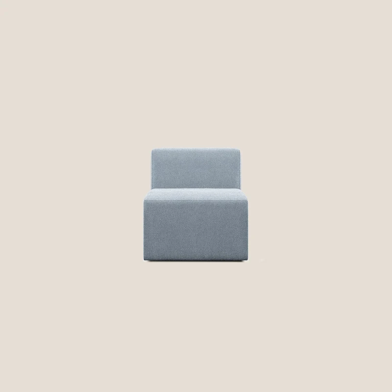 Nettuno module de fauteuil central en bouclette douce T07 bleu gris