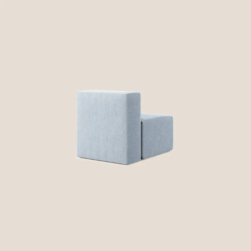 Nettuno module de fauteuil central en bouclette douce T07 bleu gris