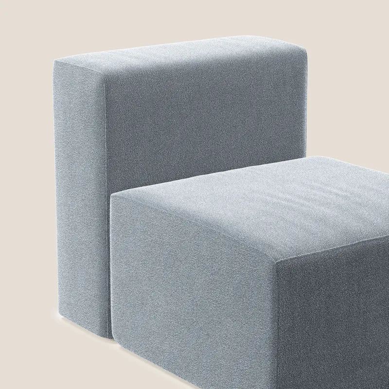 Nettuno module de fauteuil central en bouclette douce T07 bleu gris