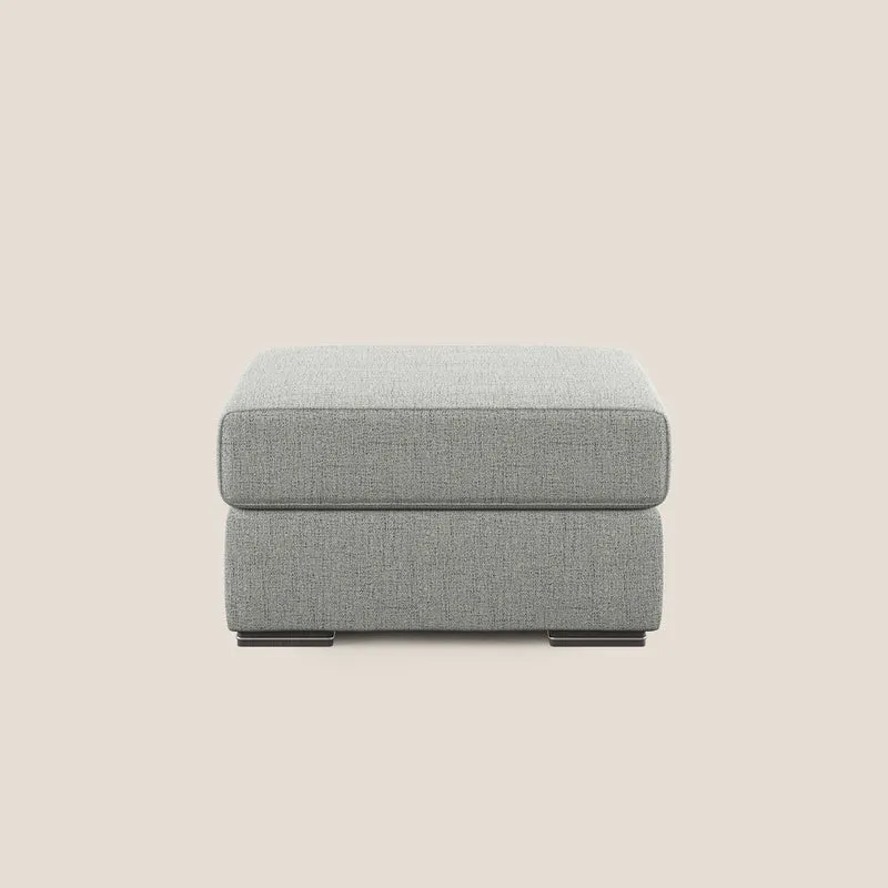 Sun pouf coffre en tissu imperméable flammé T03 gris clair