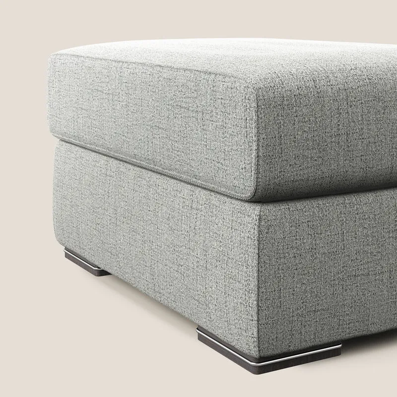 Sun pouf coffre en tissu imperméable flammé T03 gris clair
