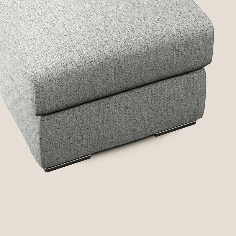 Sun pouf coffre en tissu imperméable flammé T03 gris clair