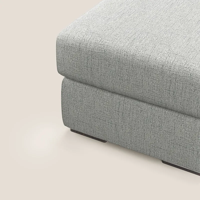 Sun pouf coffre en tissu imperméable flammé T03 gris clair