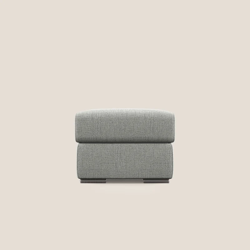 Sun pouf coffre en tissu imperméable flammé T03 gris clair