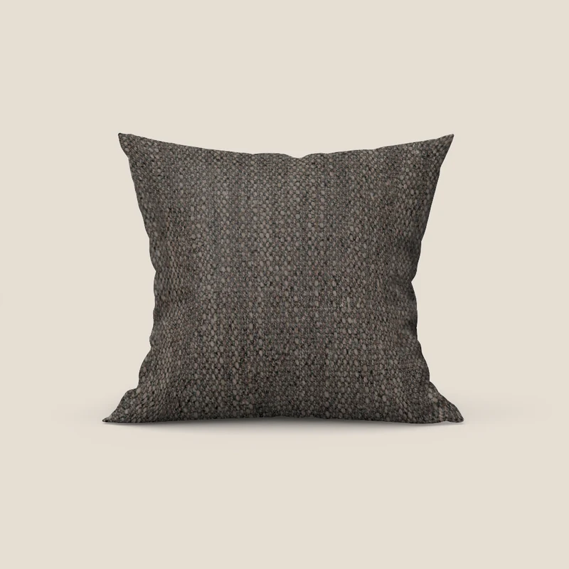 Levante coussin disponible en différentes couleurs en bouclette recyclée fraîche à trame mélangée détachable T16 marron