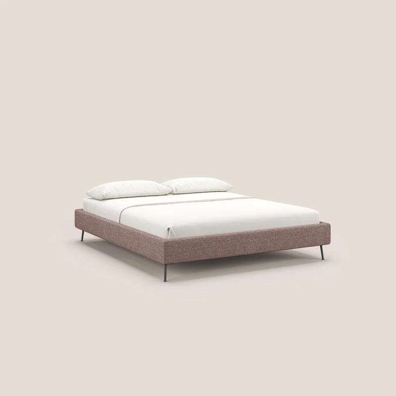 Steve sommier avec pieds hauts en tissu imperméable T10 rose