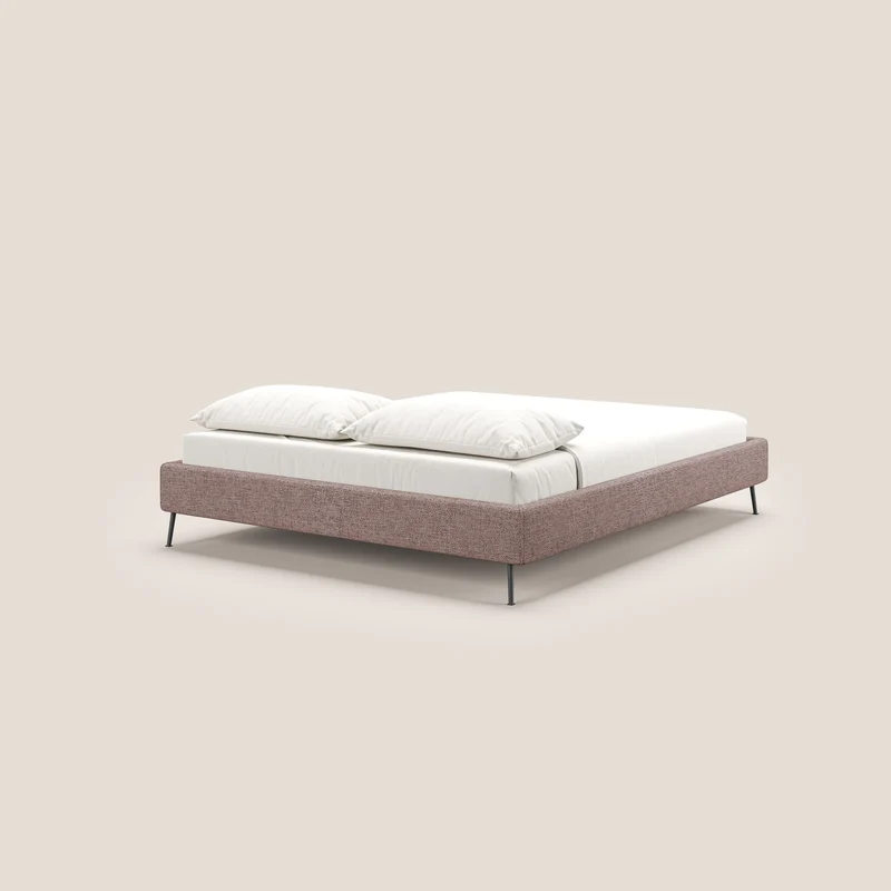 Steve sommier avec pieds hauts en tissu imperméable T10 rose
