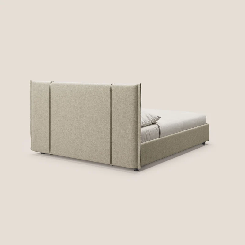 Alicia lit rembourré avec coffre de rangement en tissu imperméable T14 beige