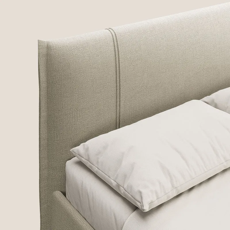 Alicia lit rembourré avec coffre de rangement en tissu imperméable T14 beige