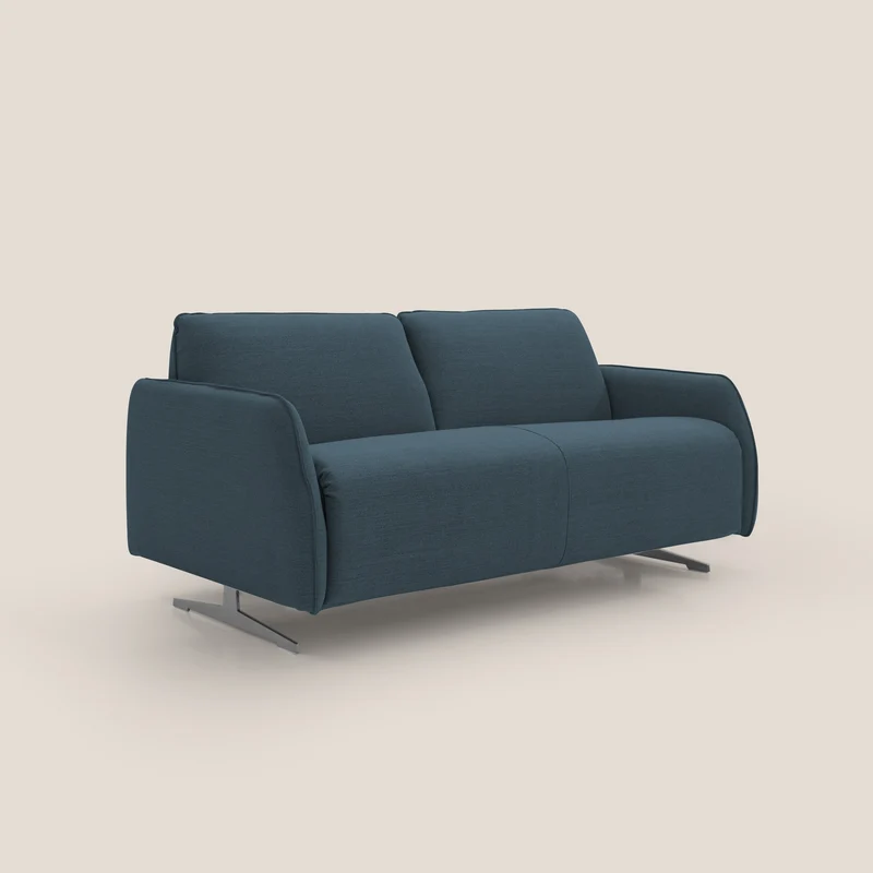 Texas Canapé convertible matrimonial moderne en tissu imperméable T19 bleu