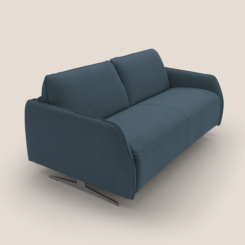 Texas Canapé convertible matrimonial moderne en tissu imperméable T19 bleu